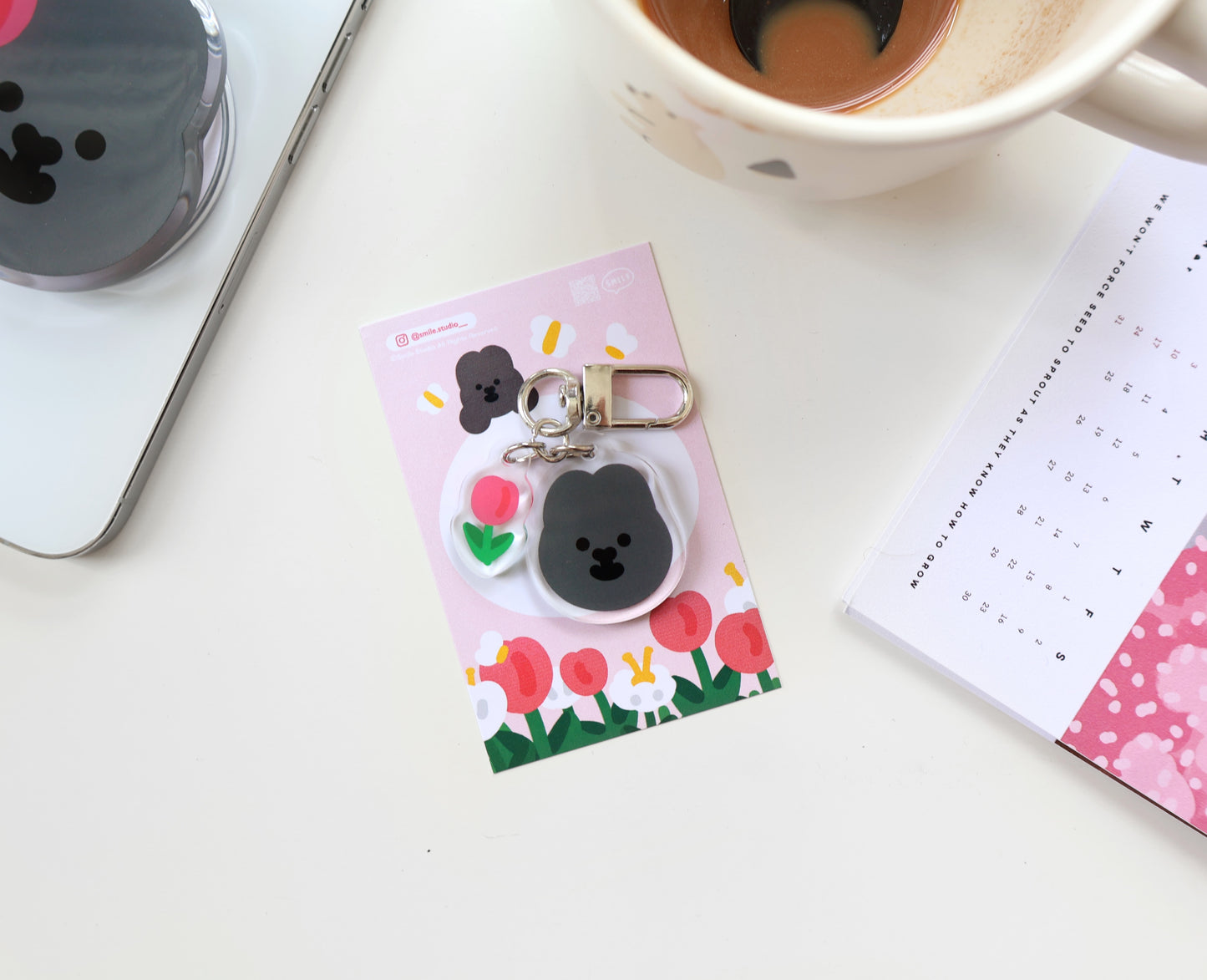 MoMo Rabbit in Spring Keychain