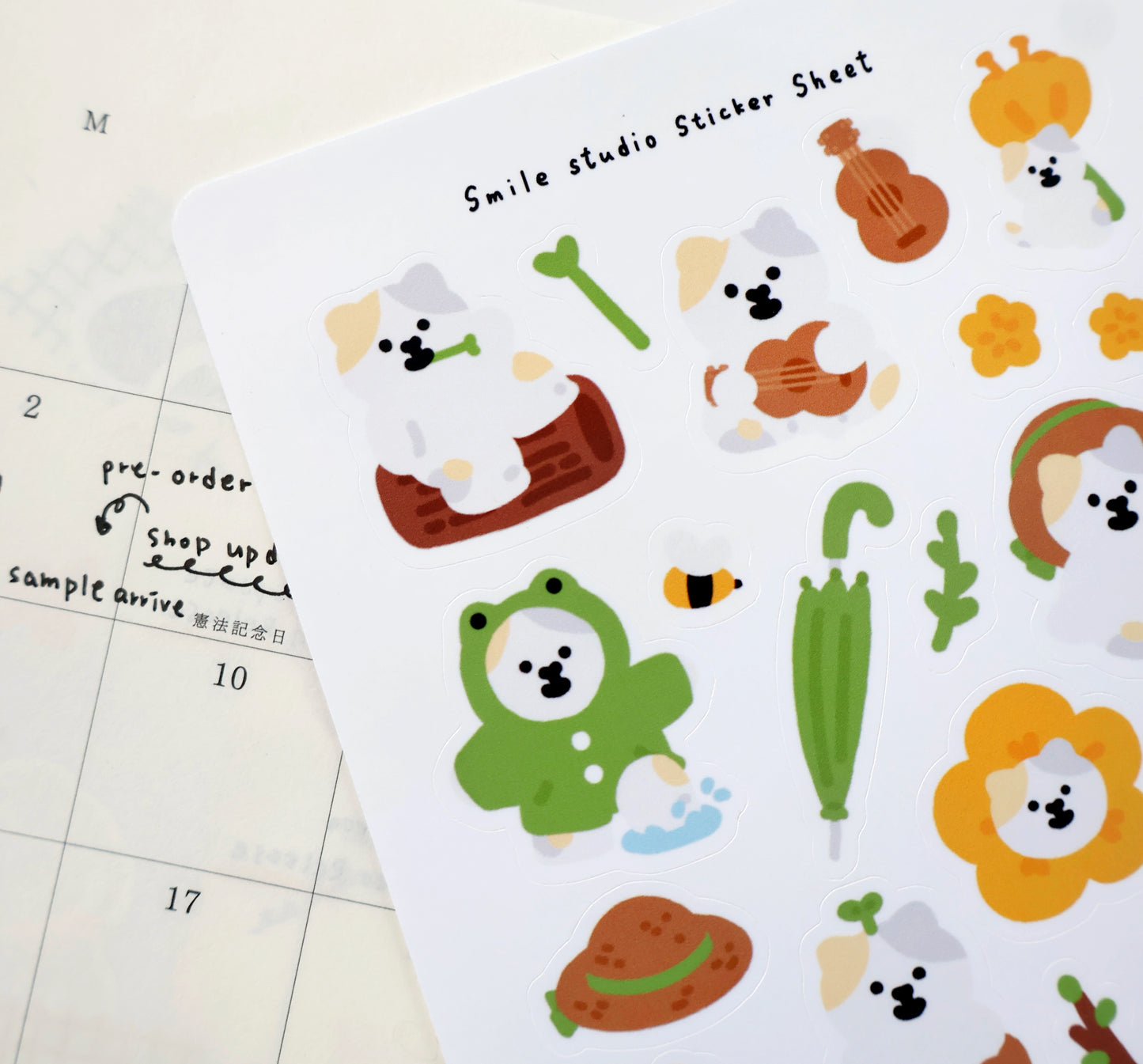 MeMe Cat in Spring Glossy Sticker Sheet