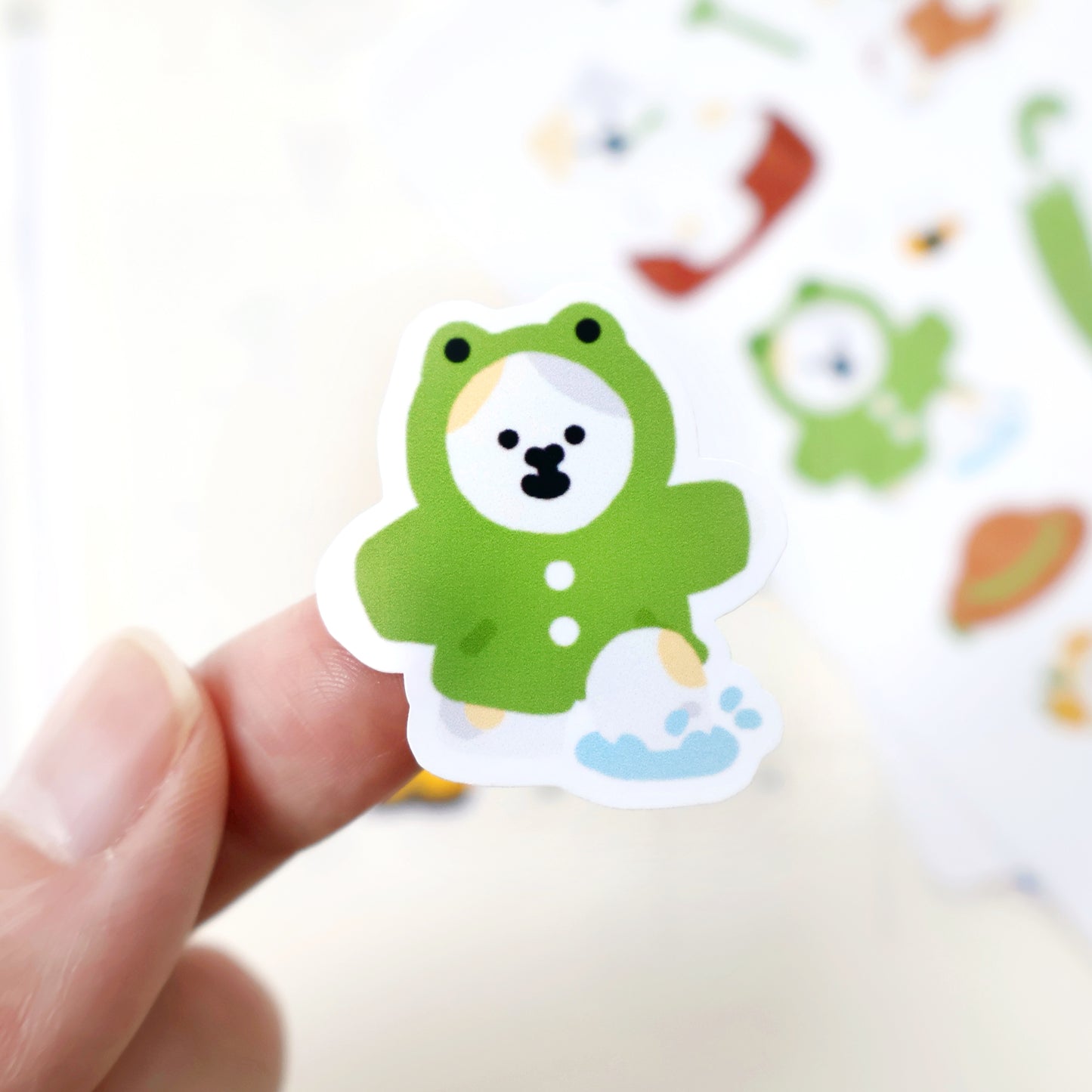 MeMe Cat in Spring Glossy Sticker Sheet
