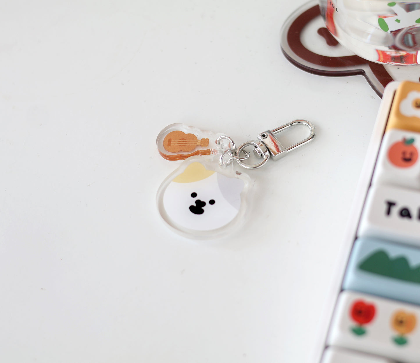 MeMe Cat in Spring Keychain