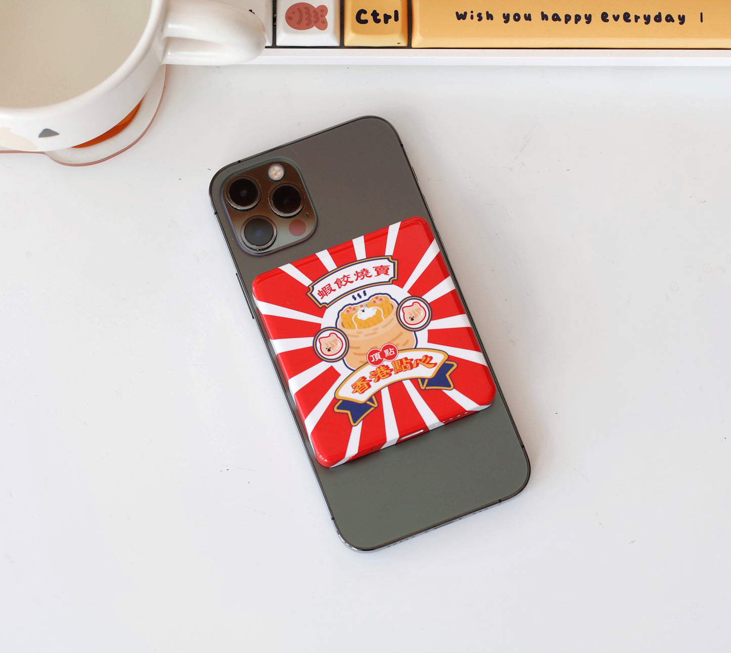 (Vinnic x Smile Studio) MeMe Cat with Hong Kong DimSum Magnetic Wireless Powerbank