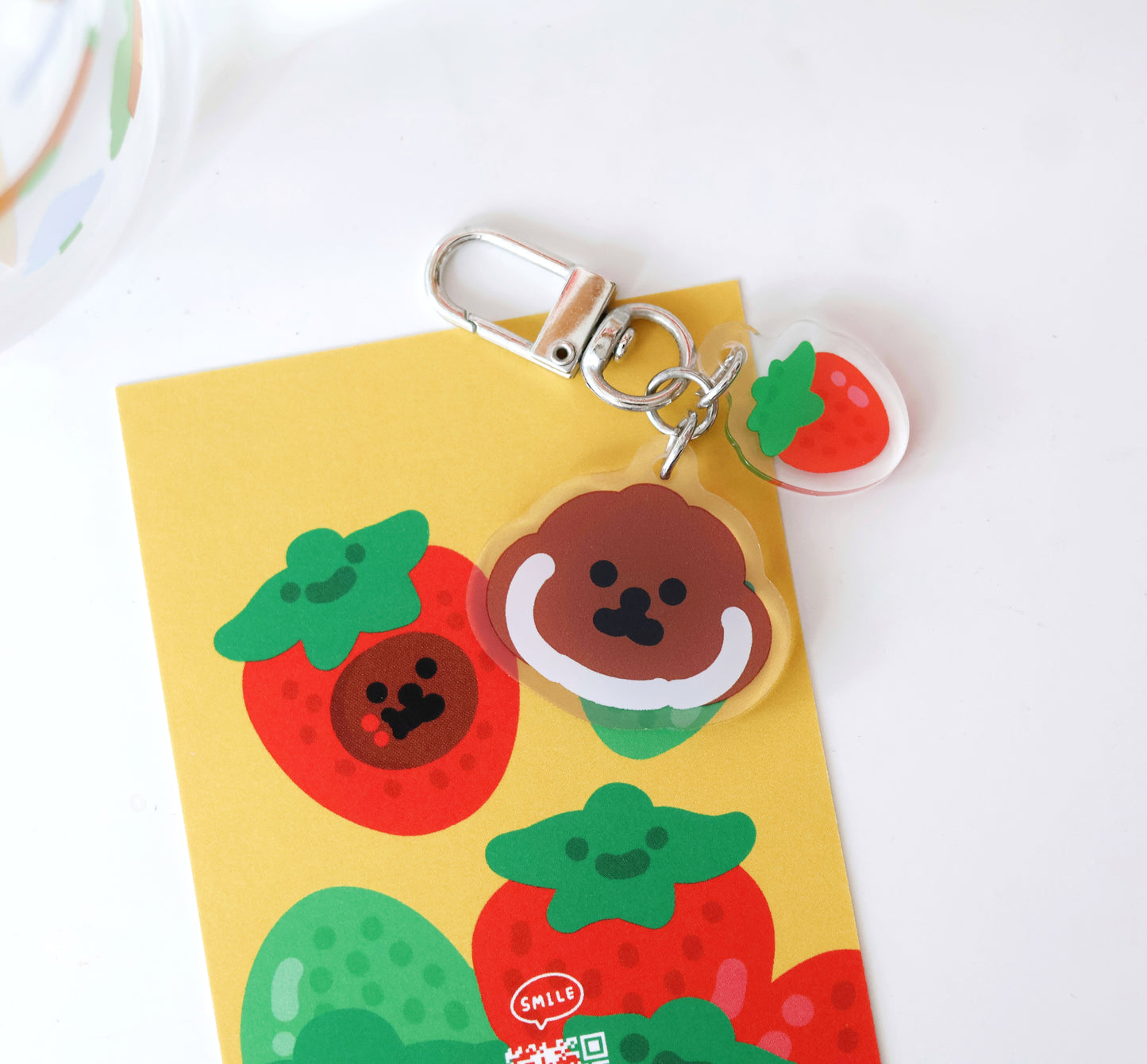 Rice Cake Puppy in Spring Keychain