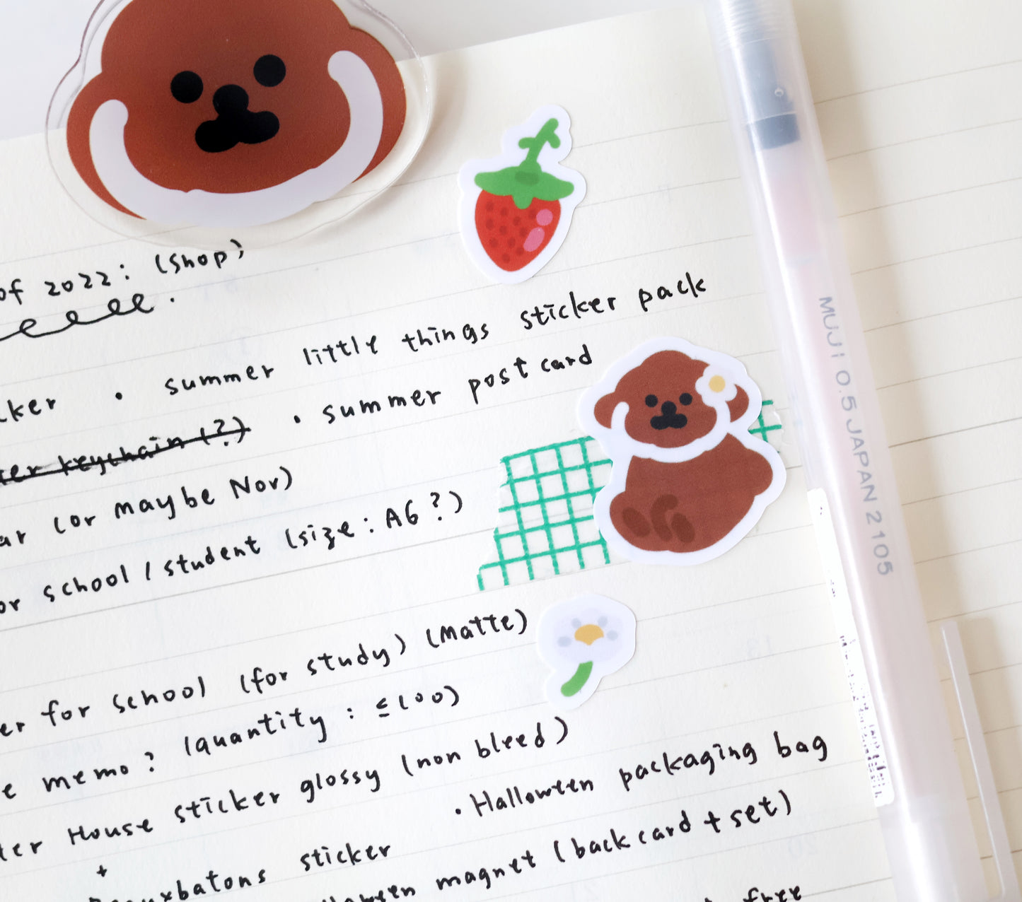 Rice Cake Puppy in Spring Glossy Sticker Sheet