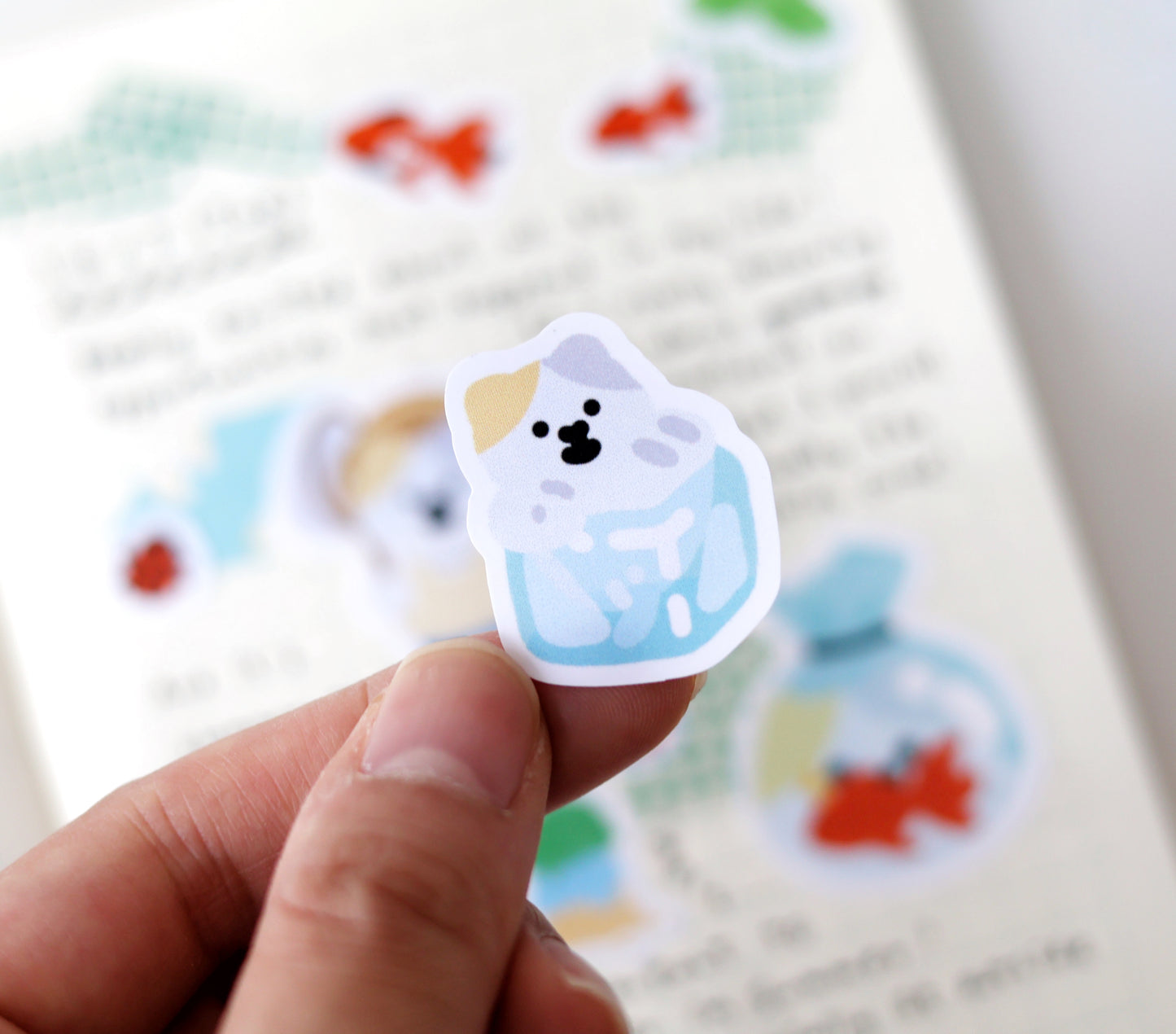 MeMe Cat in Summer Glossy Sticker Sheet