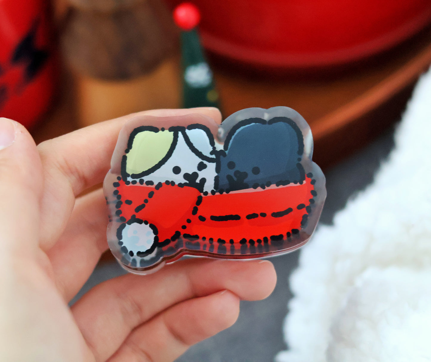 MoMo Rabbit & MeMe Cat Cozy Winter Paper Clip