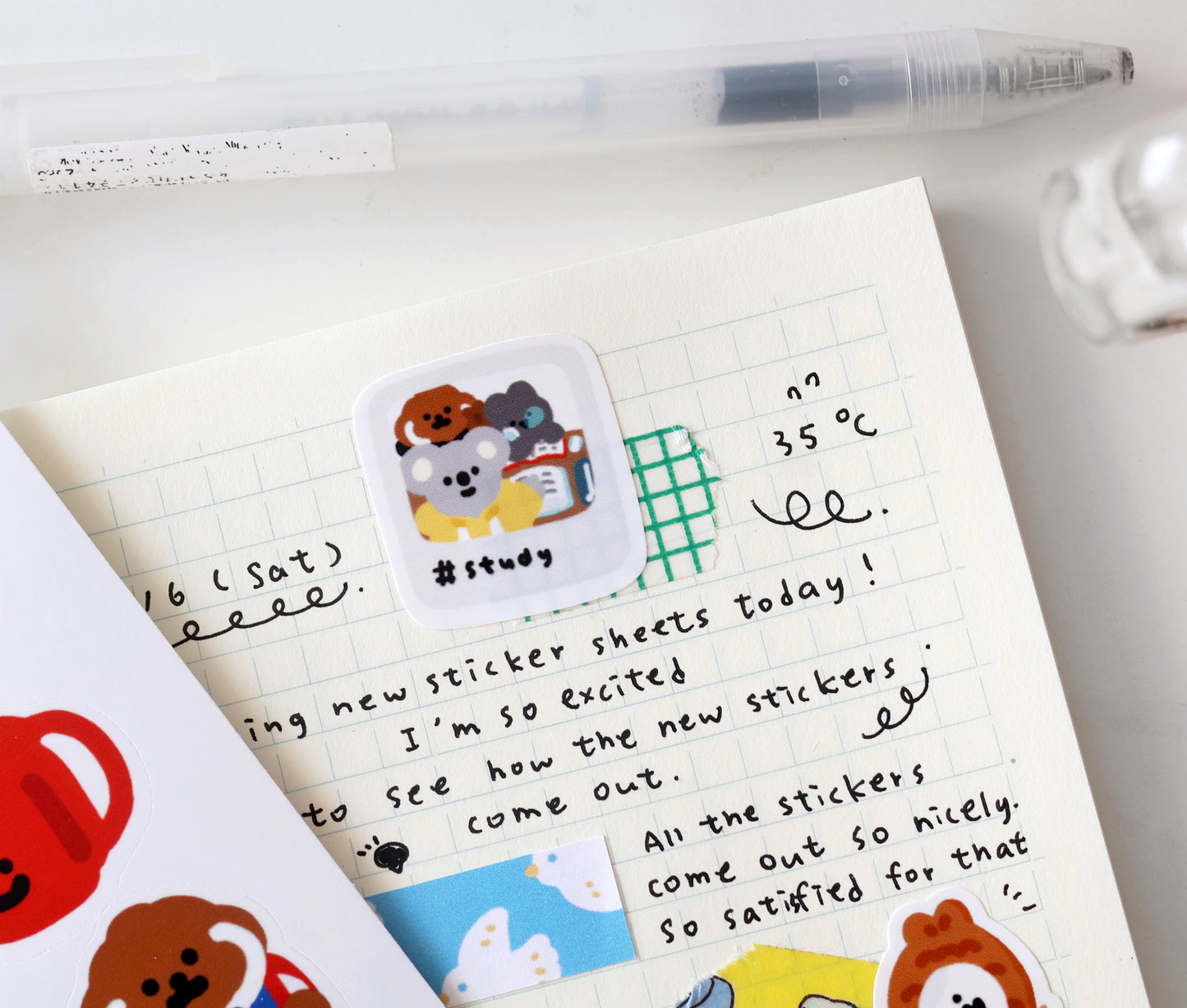 Smile Friends with School Memory Glossy Sticker Sheet