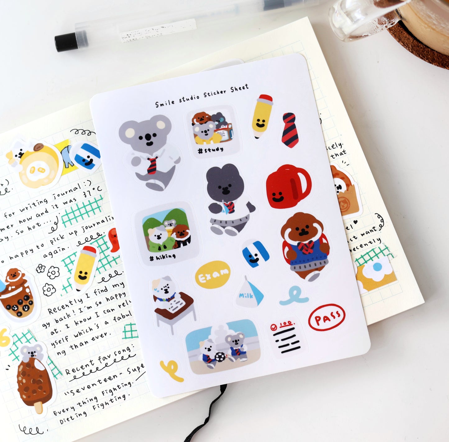 Smile Friends with School Memory Glossy Sticker Sheet