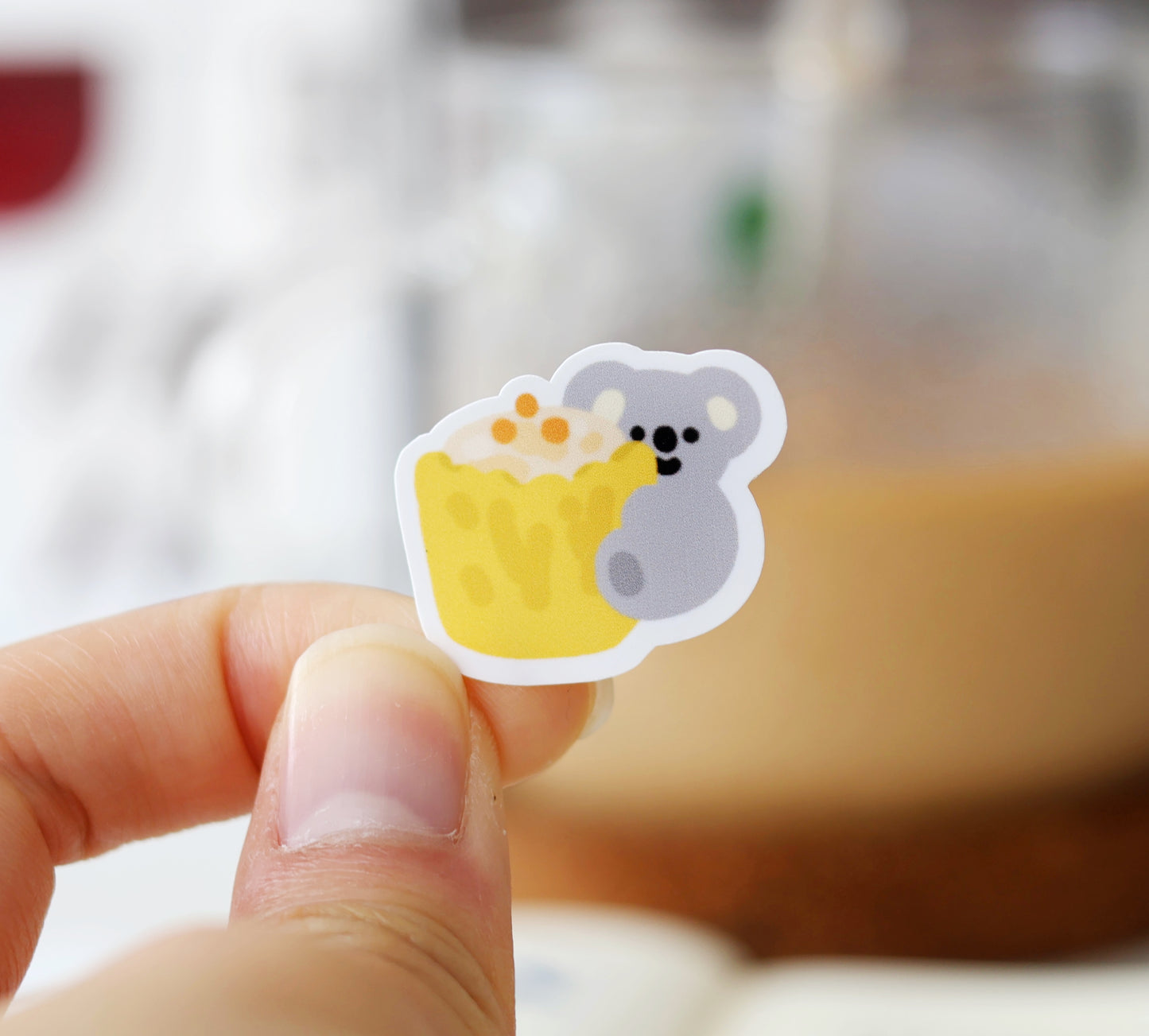 Smile Friend with Food Glossy Sticker Sheet