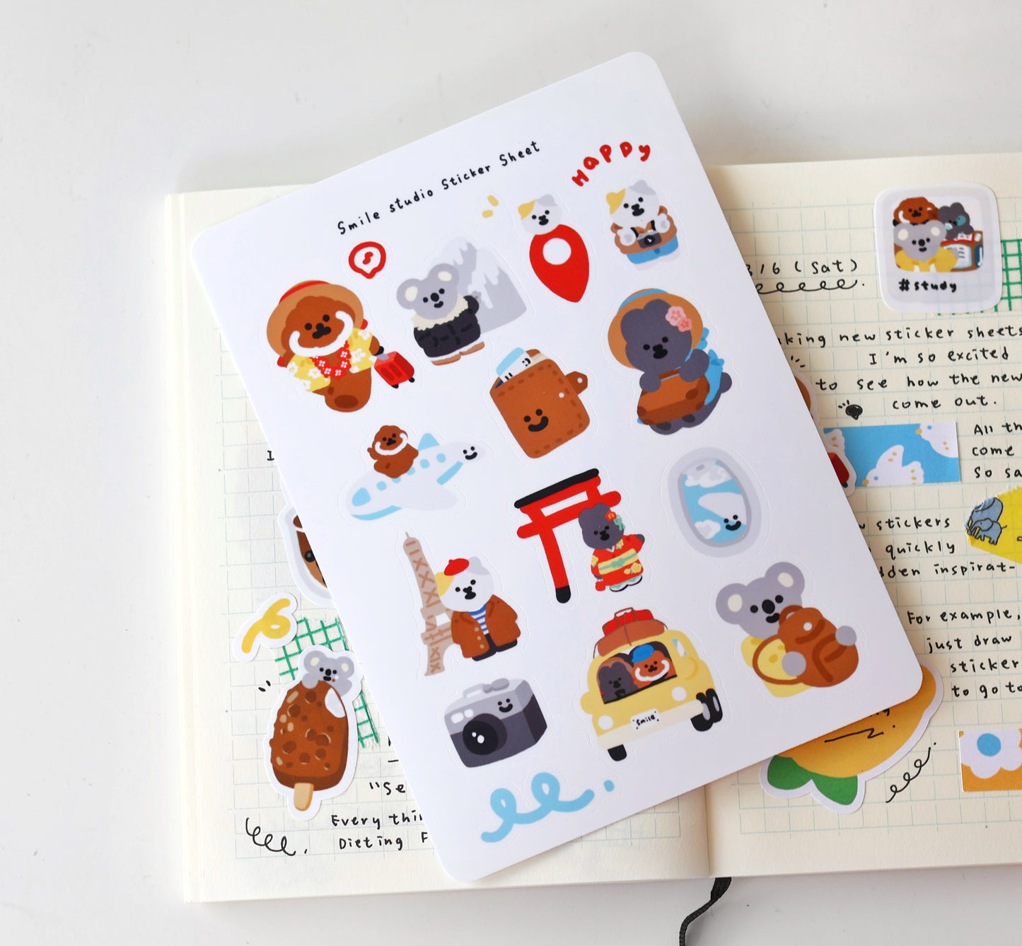 Smile Friends Travel Glossy Sticker Sheet