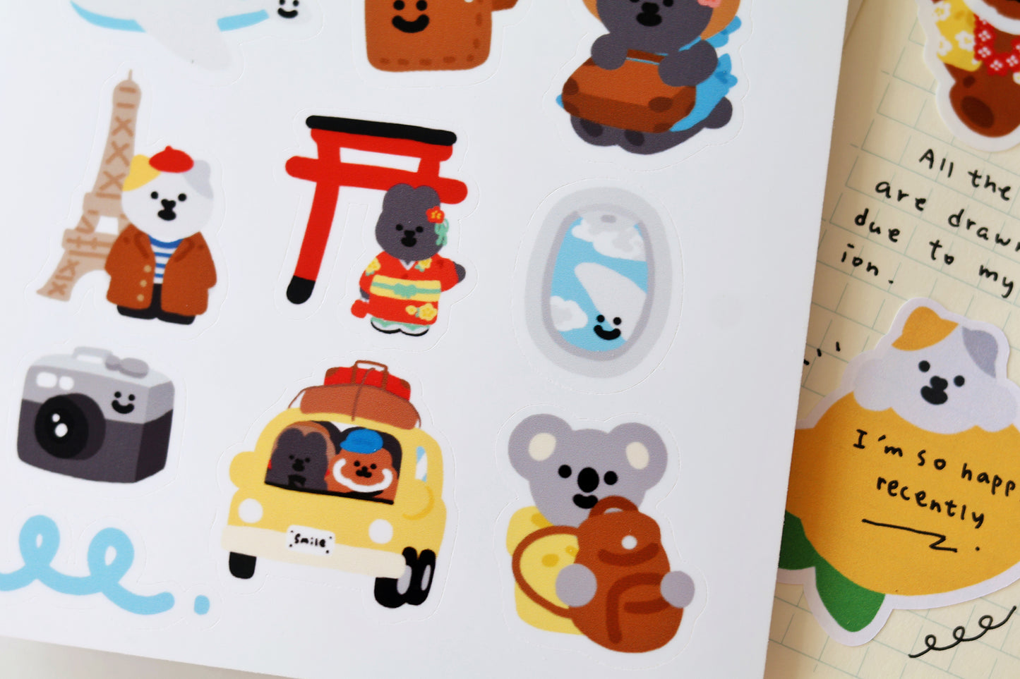 Smile Friends Travel Glossy Sticker Sheet