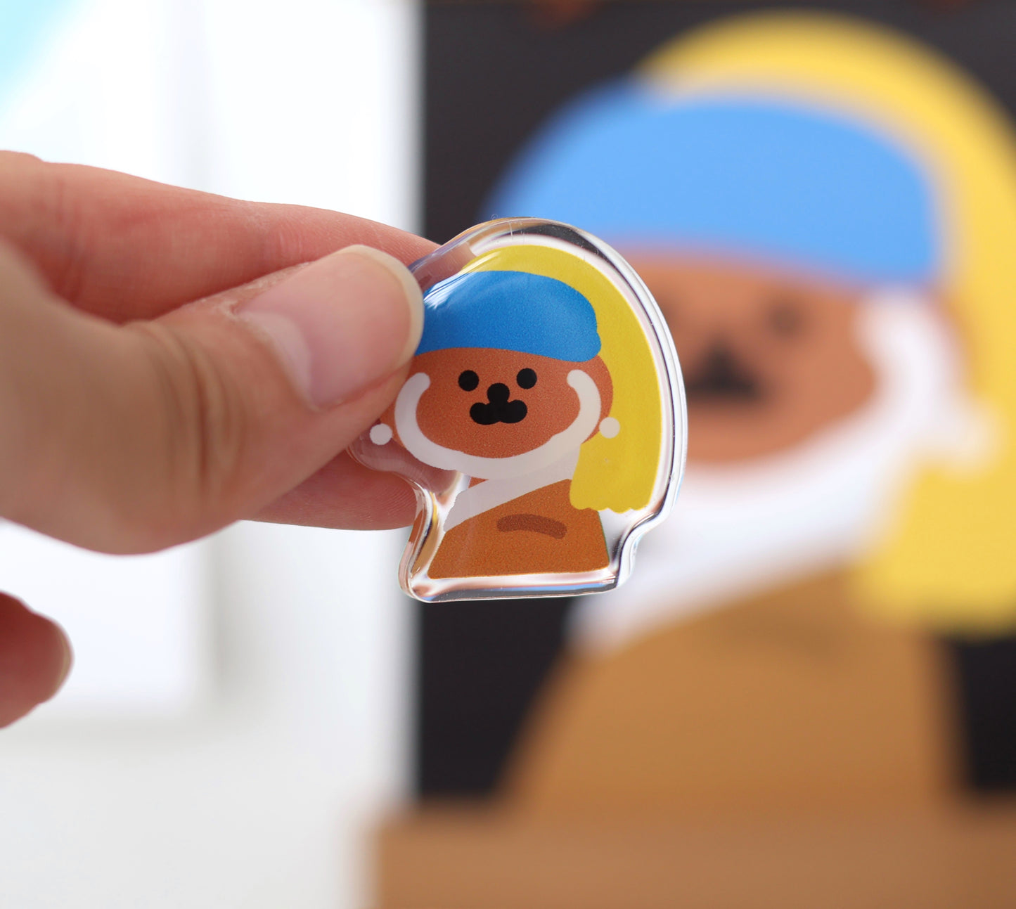 Rice Cake Puppy with Famous Painting Magnet Set
