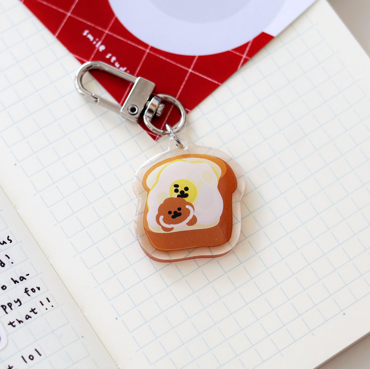 Rice Cake Puppy on Toast Keychain