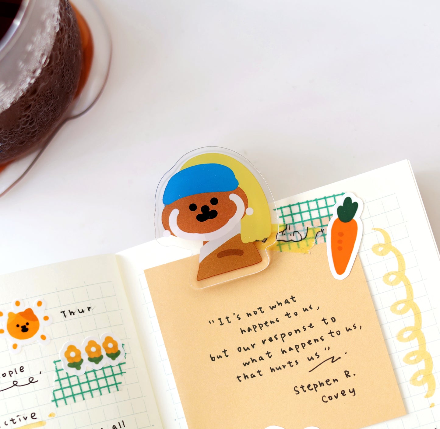 Rice Cake Puppy Wearing Pearl Earring Paper Clip