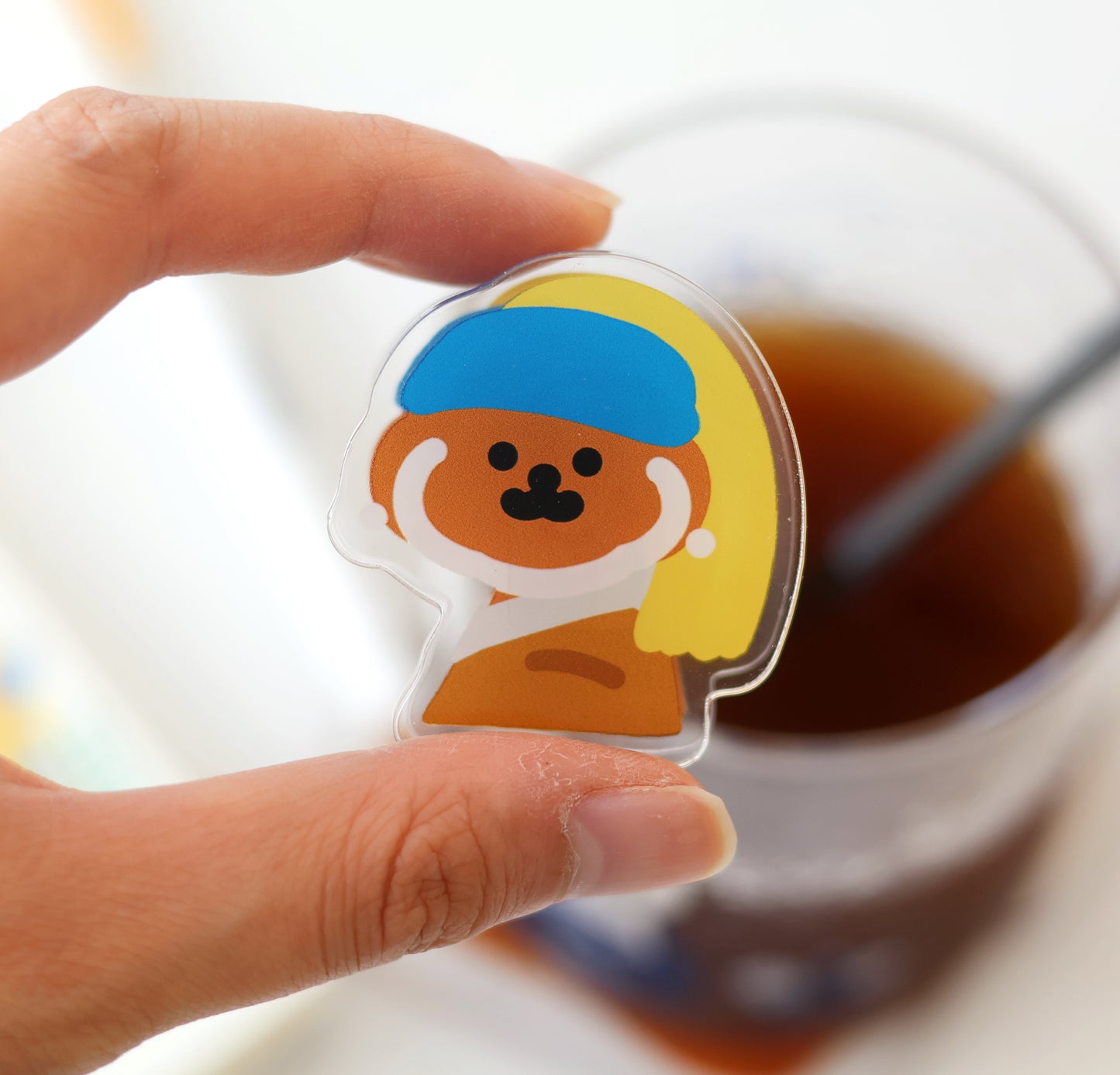 Rice Cake Puppy Wearing Pearl Earring Paper Clip