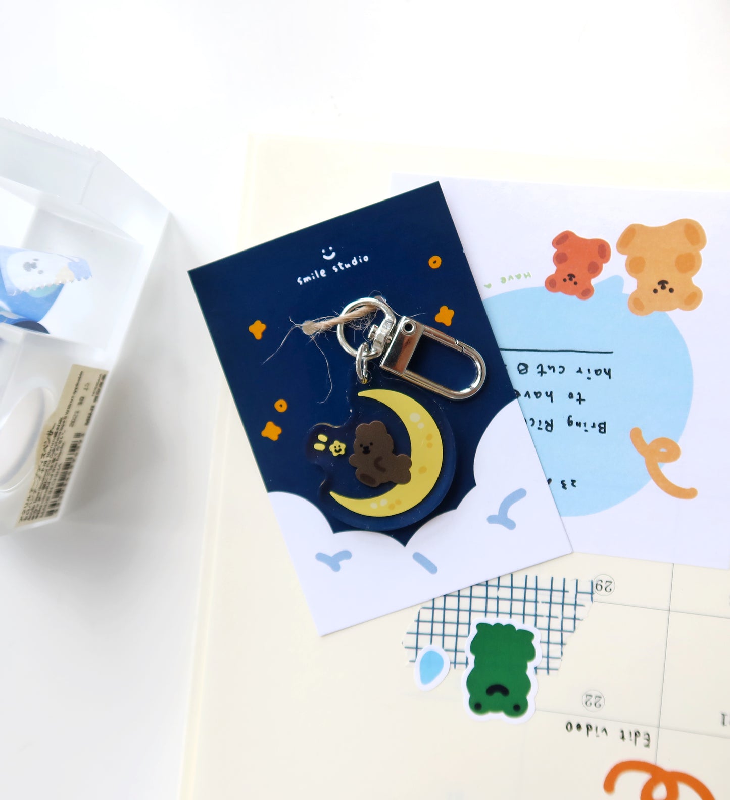 MoMo Rabbit and Moon Keychain