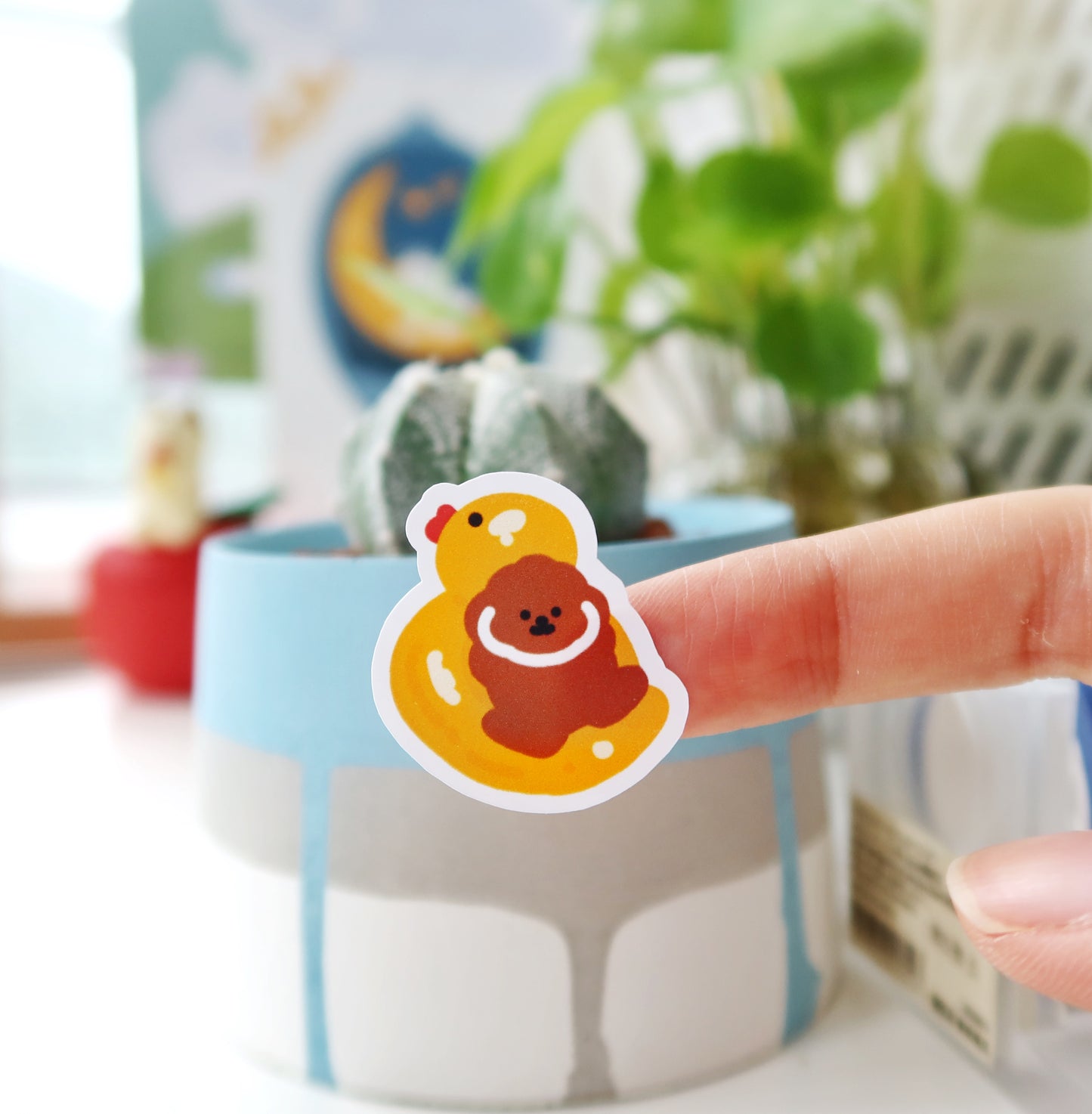 Rice Cake Puppy in Summer Glossy Sticker Sheet