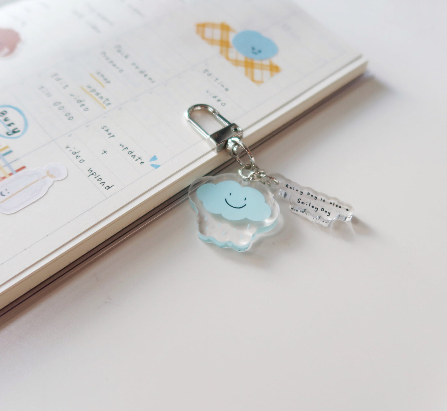 Smile Rainy Cloud Keychain