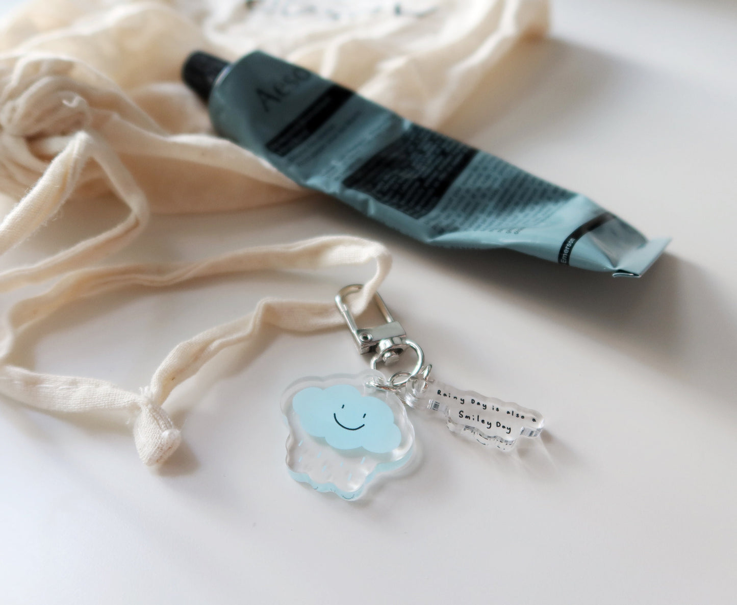 Smile Rainy Cloud Keychain