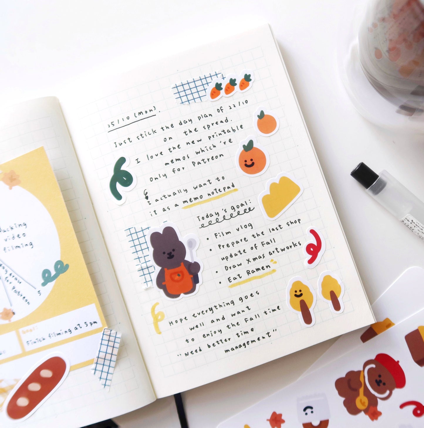 MoMo Rabbit in Fall Glossy Sticker Sheet