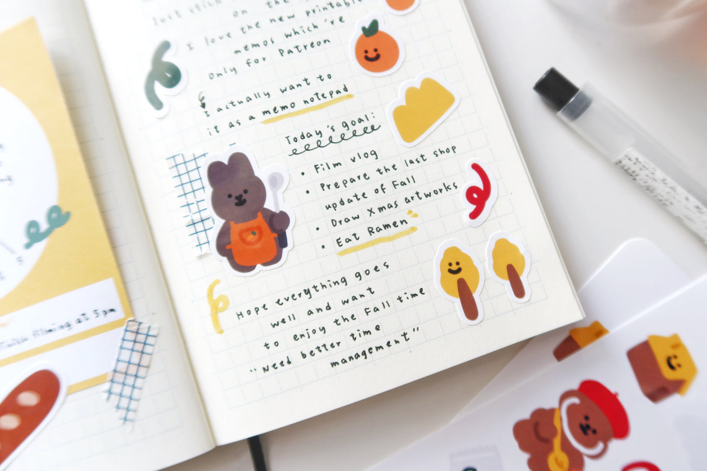 MoMo Rabbit in Fall Glossy Sticker Sheet