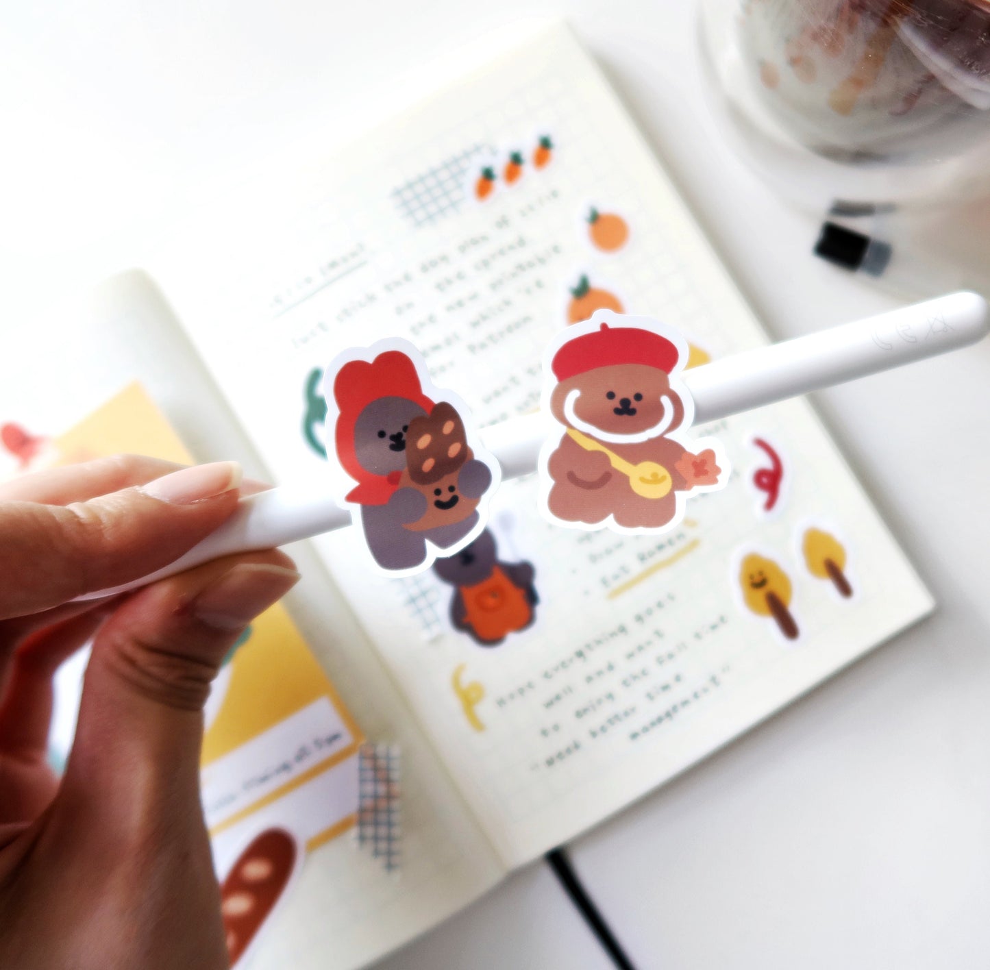MoMo Rabbit in Fall Glossy Sticker Sheet
