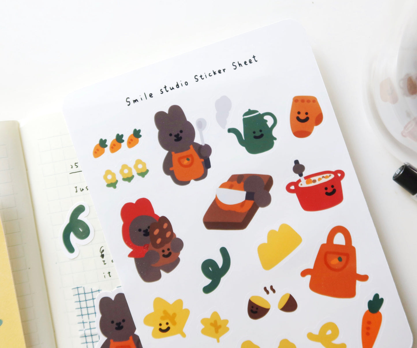 MoMo Rabbit in Fall Glossy Sticker Sheet