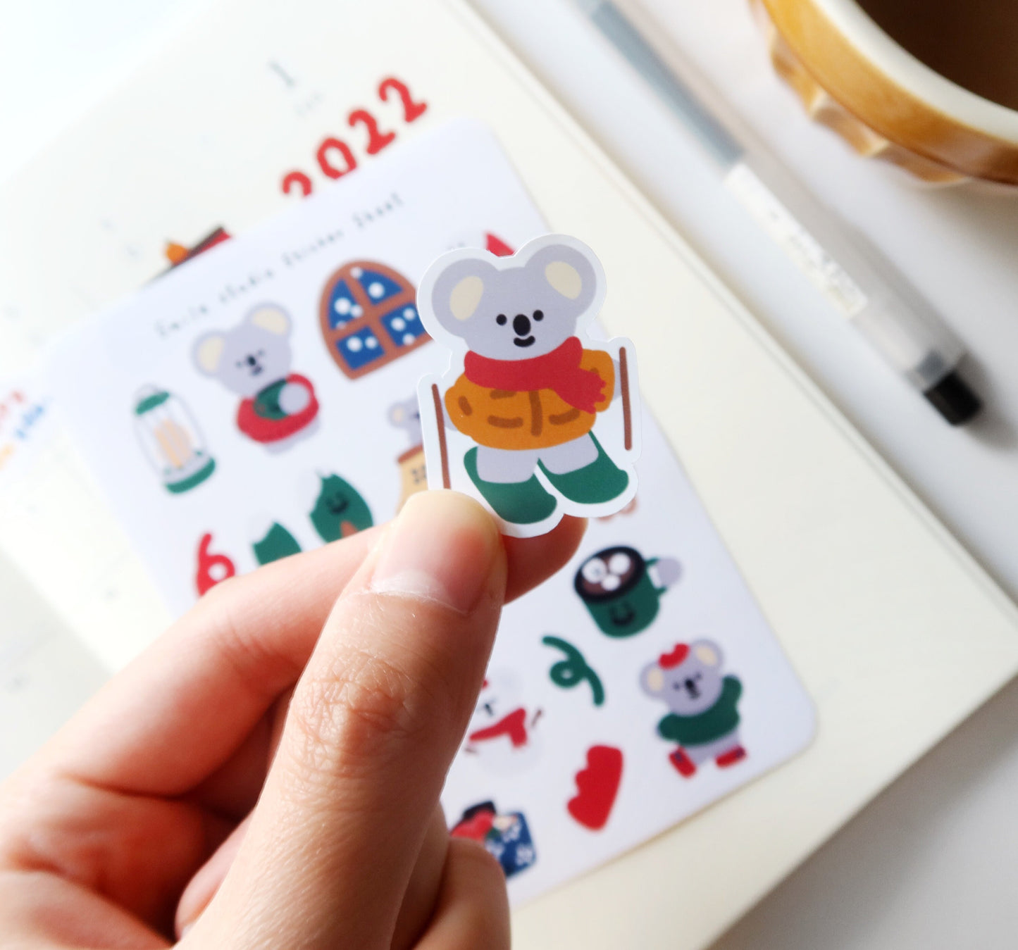 Kala Koala in Winter Glossy Sticker Sheet