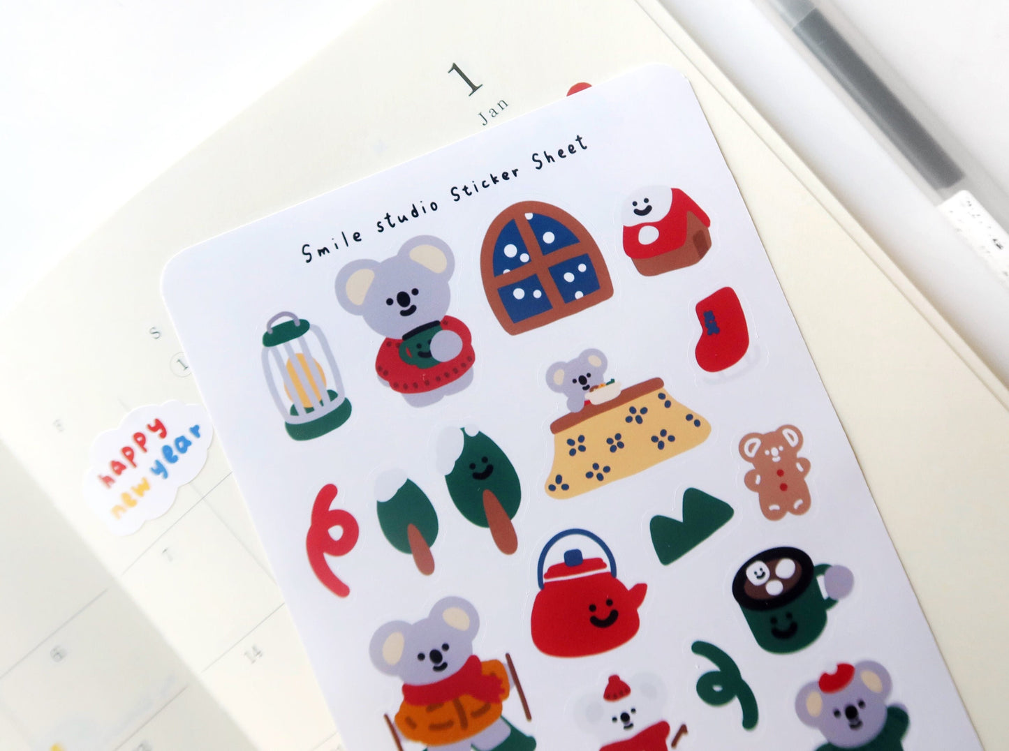 Kala Koala in Winter Glossy Sticker Sheet