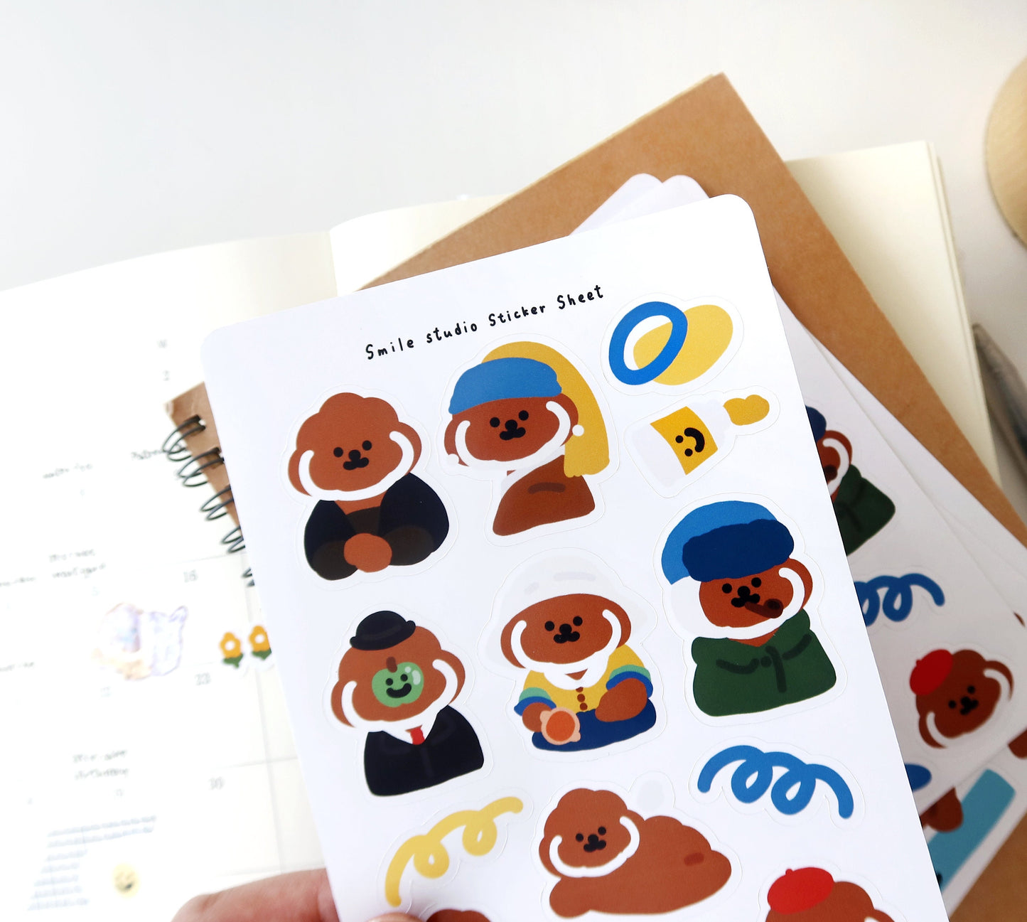 Rice Cake Puppy with Famous Painting Glossy Sticker Sheet