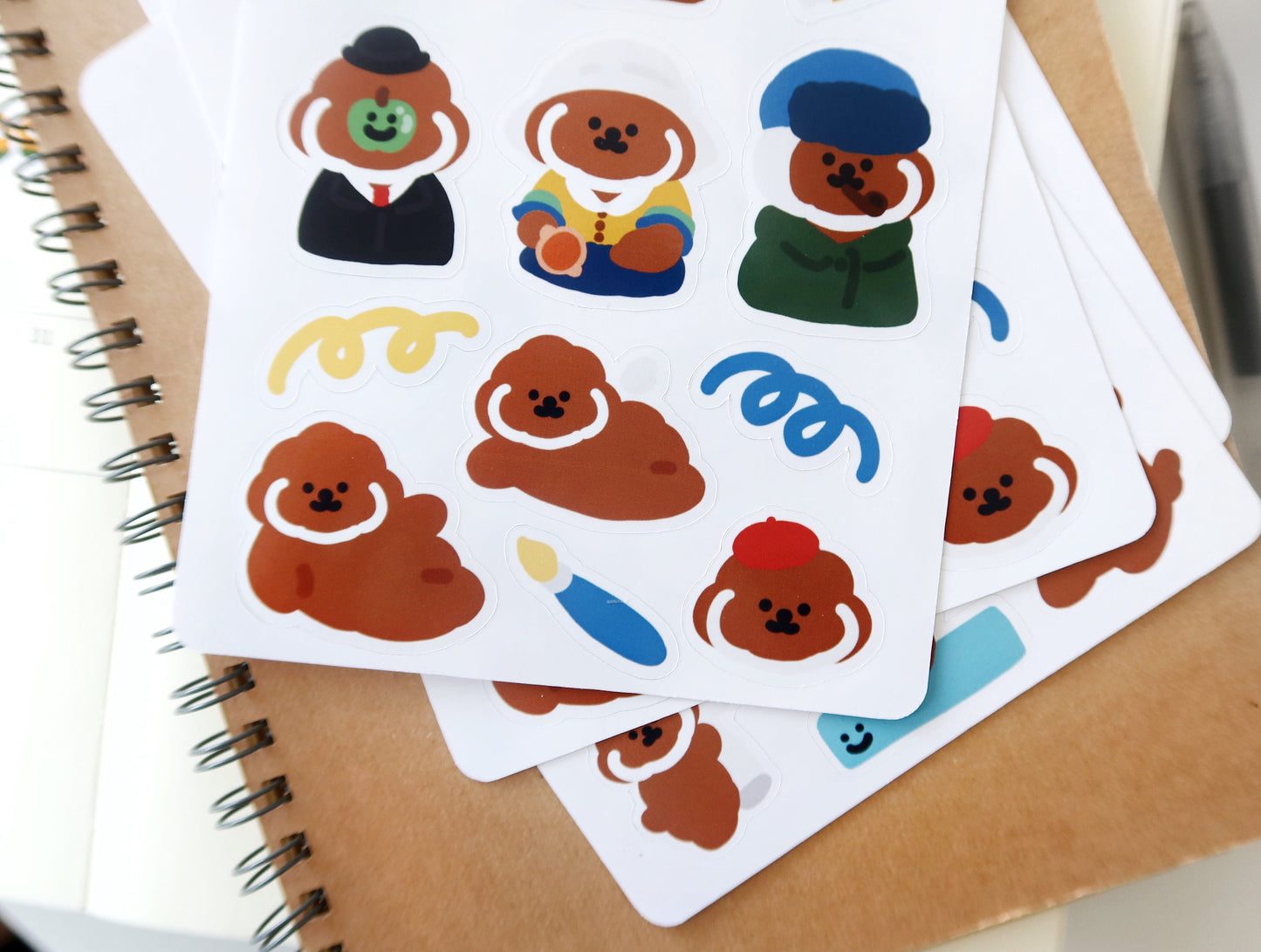 Rice Cake Puppy with Famous Painting Glossy Sticker Sheet