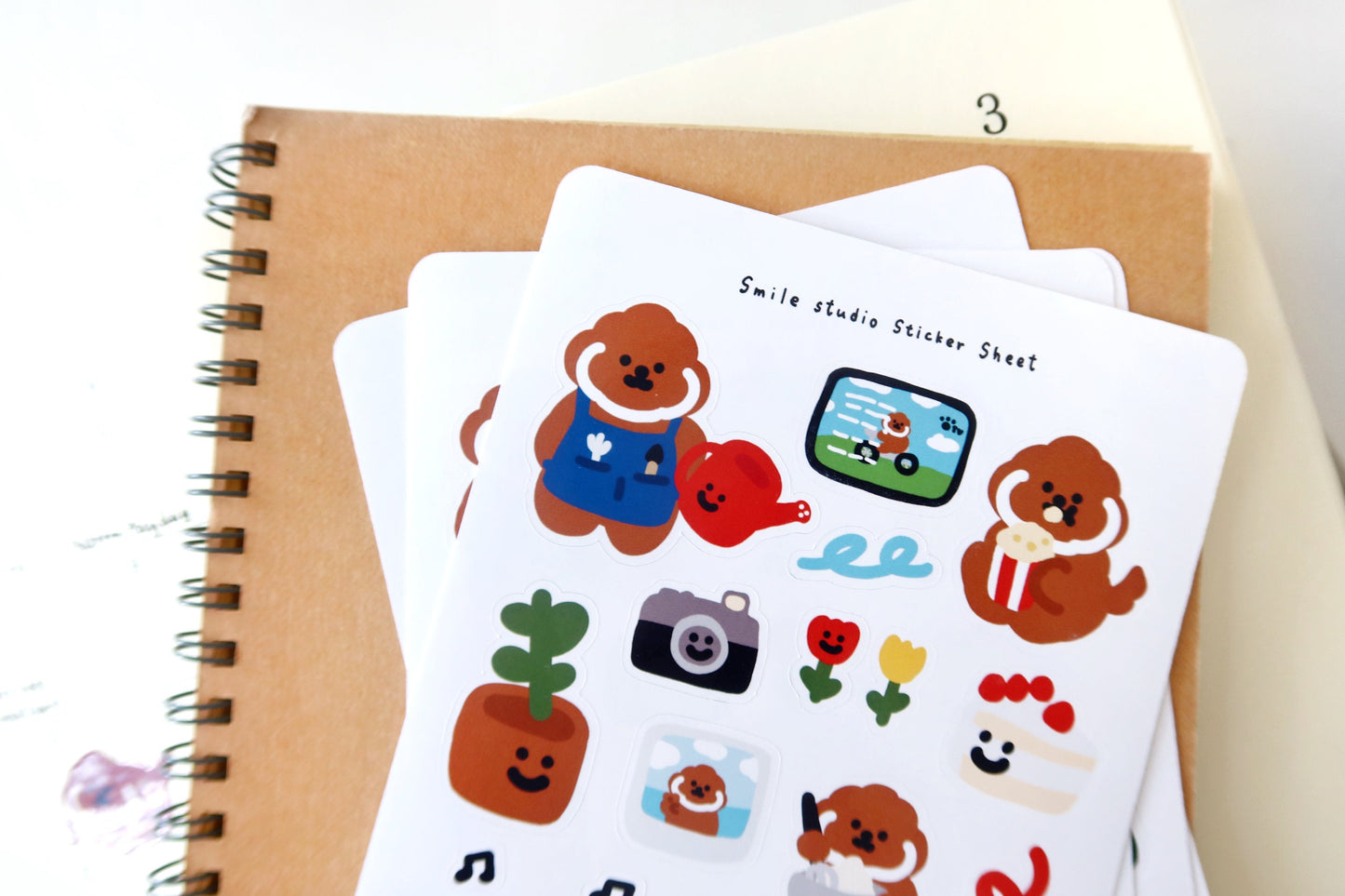 Rice Cake Puppy with Hobbies Glossy Sticker Sheet