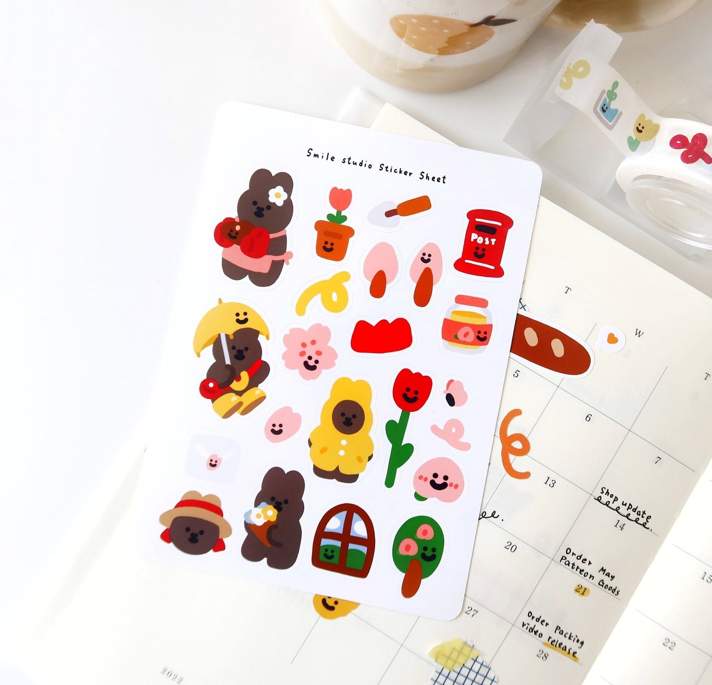 MoMo Rabbit in Spring Glossy Sticker Sheet