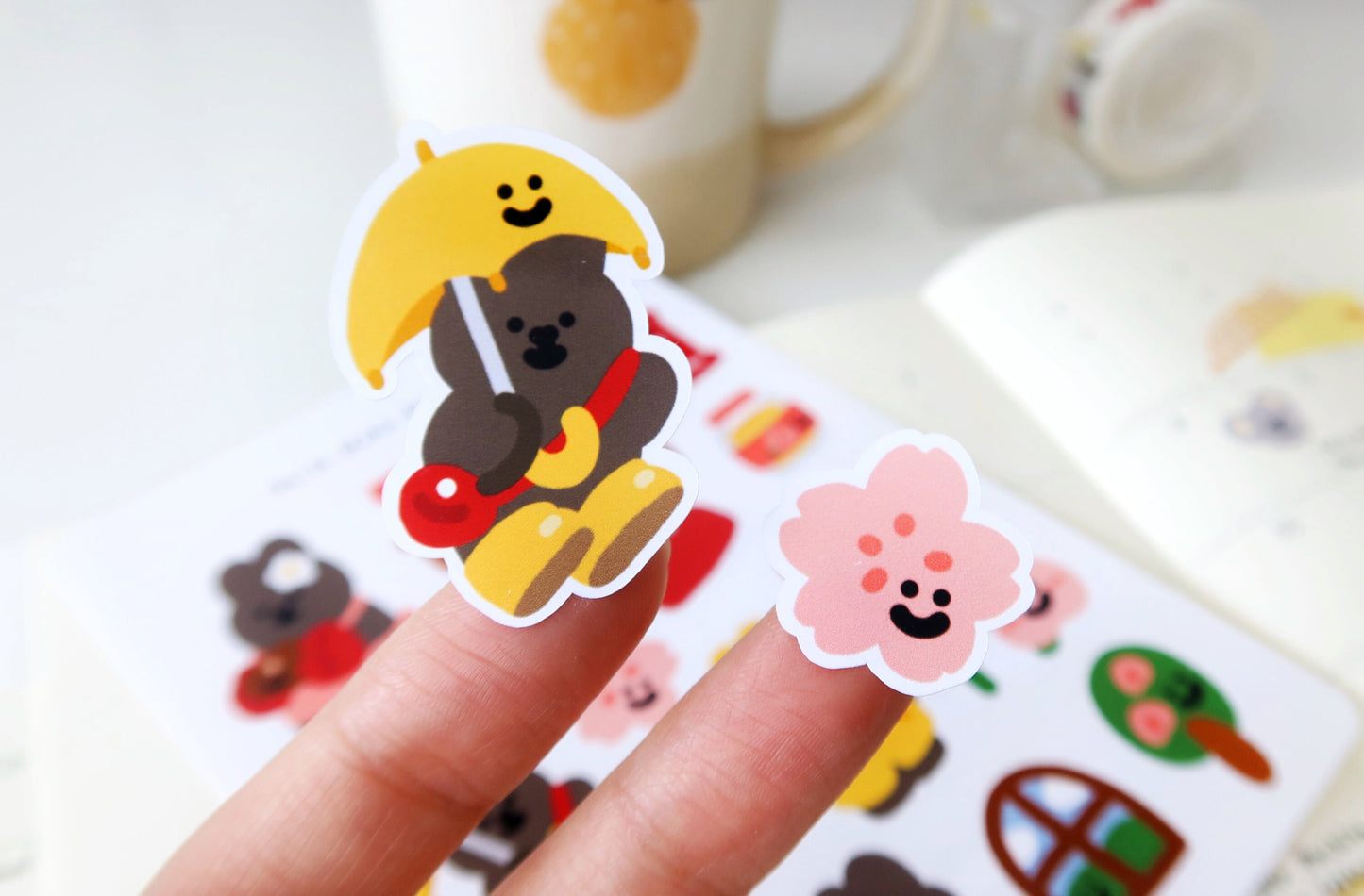 MoMo Rabbit in Spring Glossy Sticker Sheet