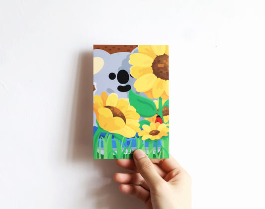 Kala Koala Bashful Behind the Bloom Art Print