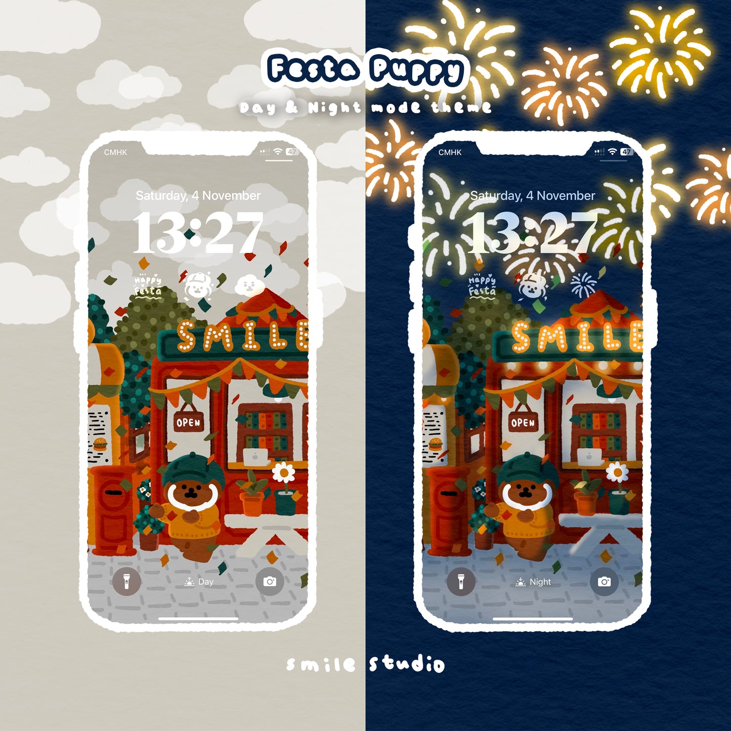 Rice Cake Puppy with Day & Night IOS Theme