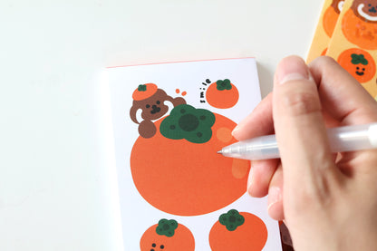 Rice Cake Puppy with Persimmon Notepad