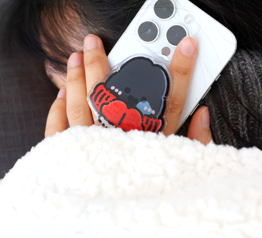 MoMo Rabbit in Cozy Winter Phone Grip