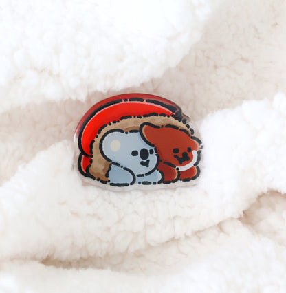 Rice Cake Puppy & Kala Koala Cozy Winter Paper Clip