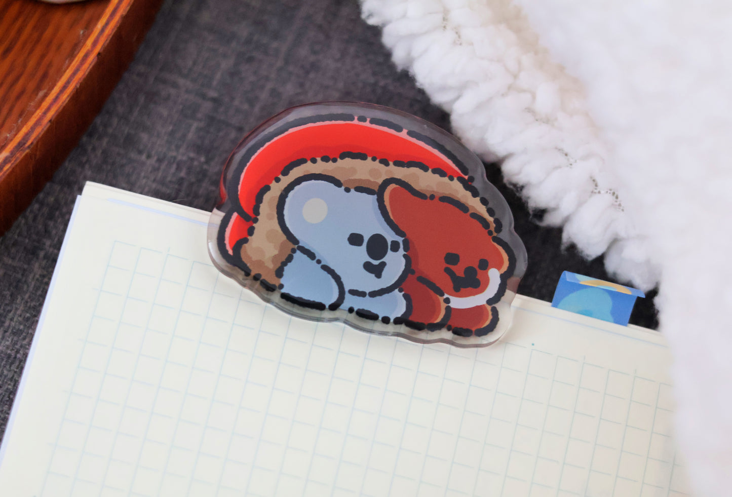 Rice Cake Puppy & Kala Koala Cozy Winter Paper Clip