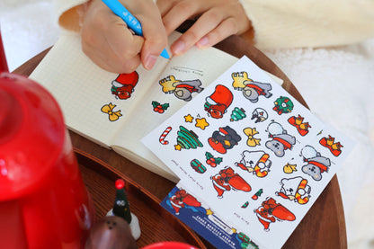 Smile Friends with Star Christmas Glossy Sticker Sheet