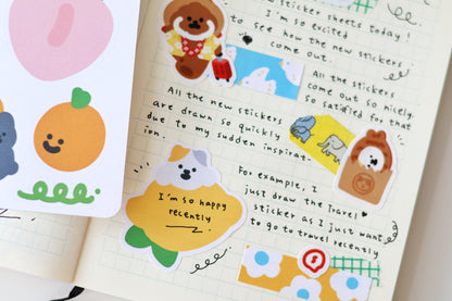 Smile Friend with Fruit Memo Sticker Sheet