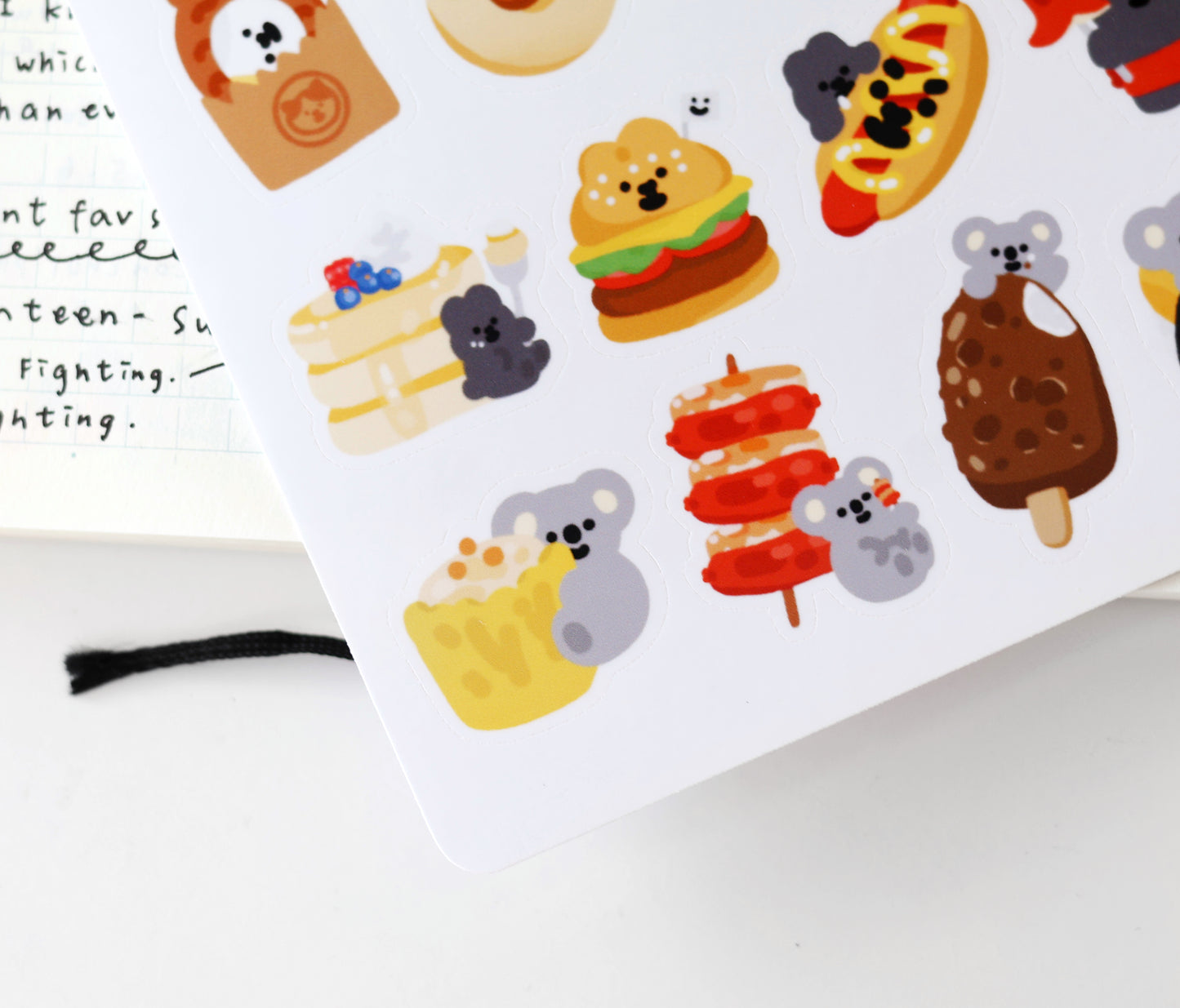 Smile Friend with Food Glossy Sticker Sheet