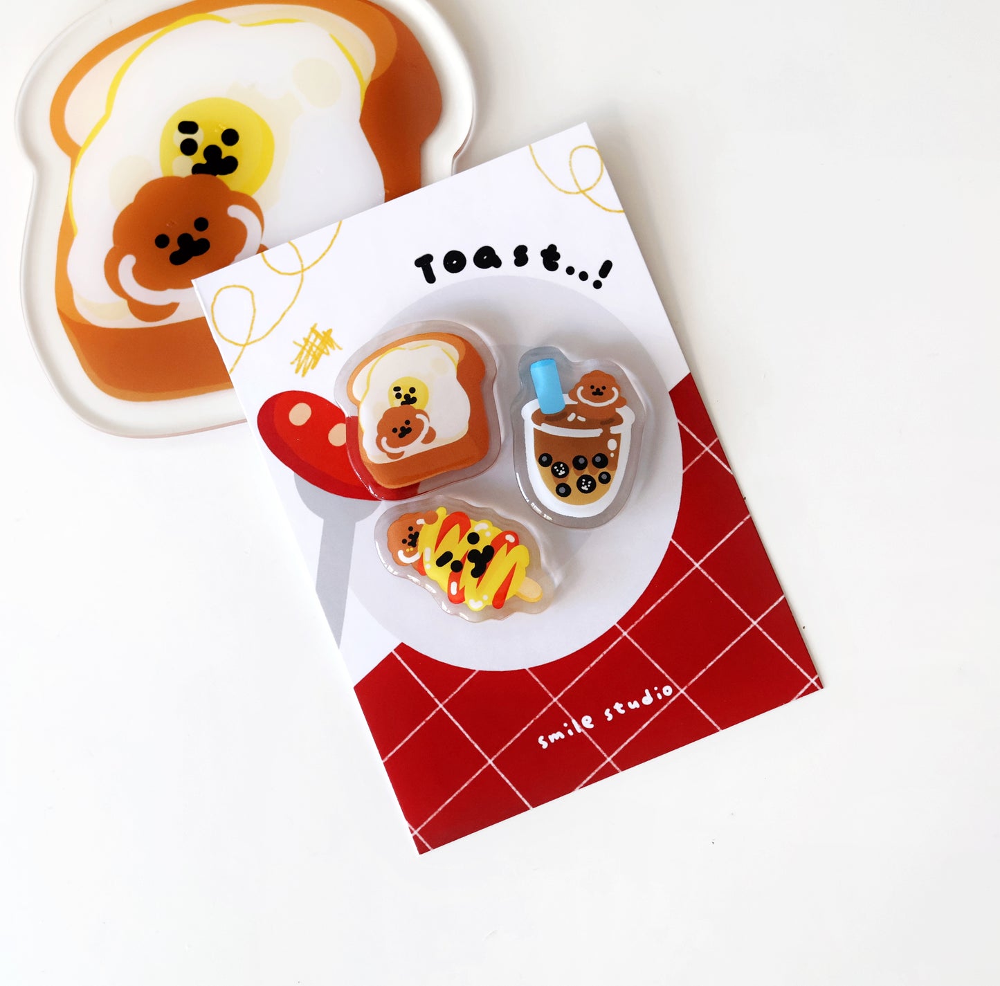 Rice Cake Puppy with Food Magnet Set