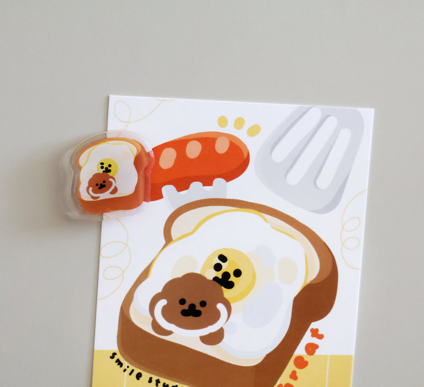 Rice Cake Puppy with Food Magnet Set