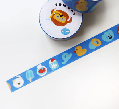 Rice Cake Puppy in Summer Washi Tape