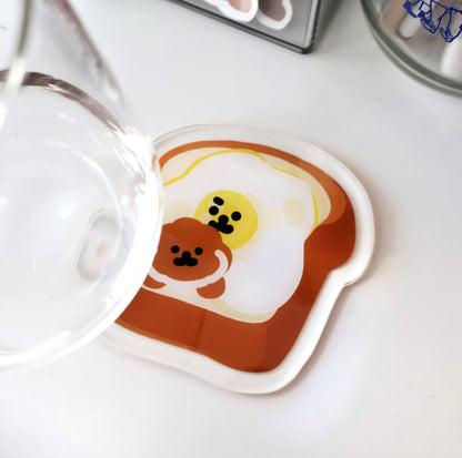 Rice Cake Puppy on Toast Coaster