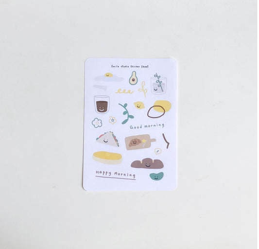 Smile Breakfast Sticker Sheet