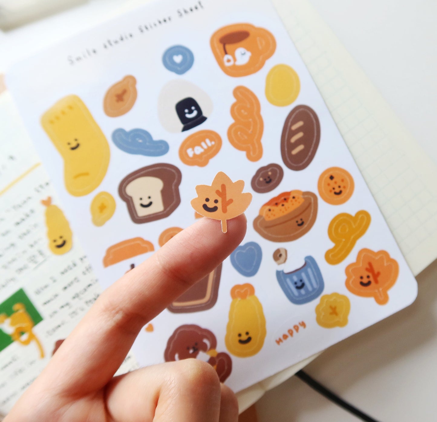 Smile Fall Glossy Sticker Sheet (No White Border)