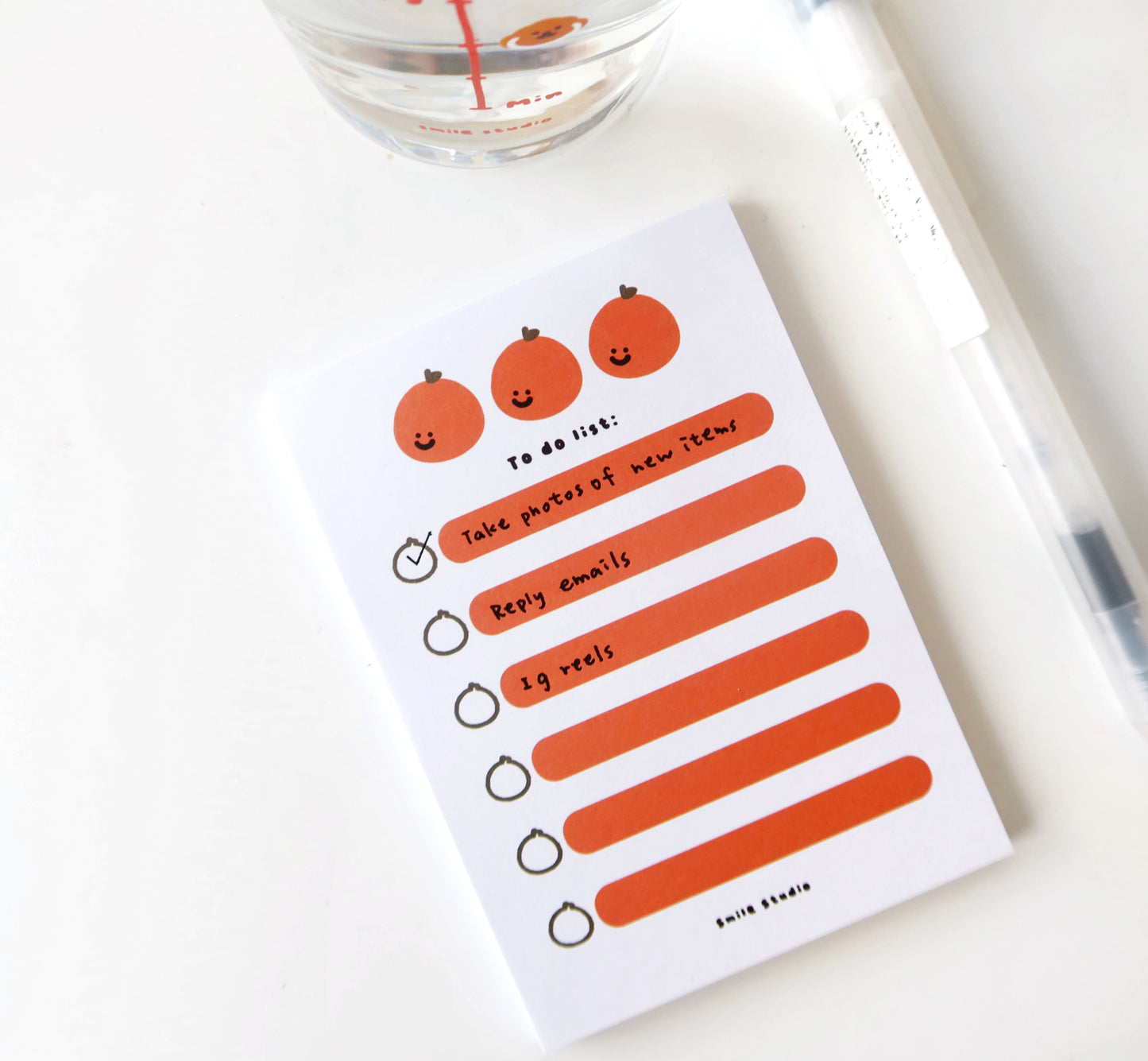 Smile Tangerine To Do List Non Sticky Memo